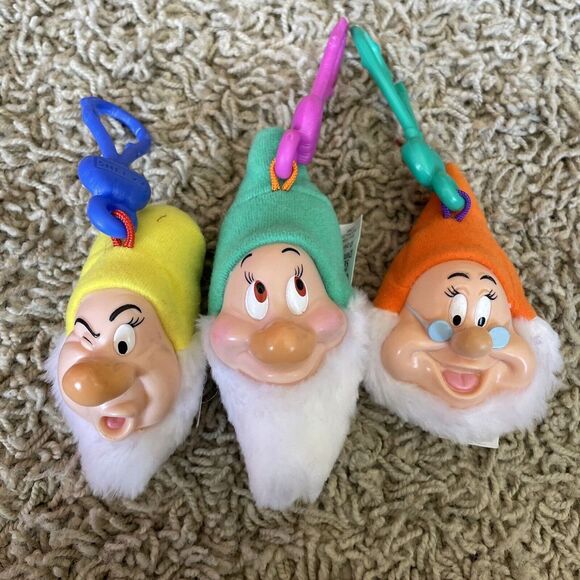 3 Disney Snow White Seven Dwarfs McDonald's Plush Stuffed Doc  Grumpy Vintage‎ - Picture 1 of 5